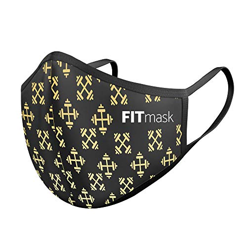 FITmask Mascarilla Reutilizable Lavable Certificada Tejido Hidrófugo Made in Spain Gym Edition - Adulto Orejera - L