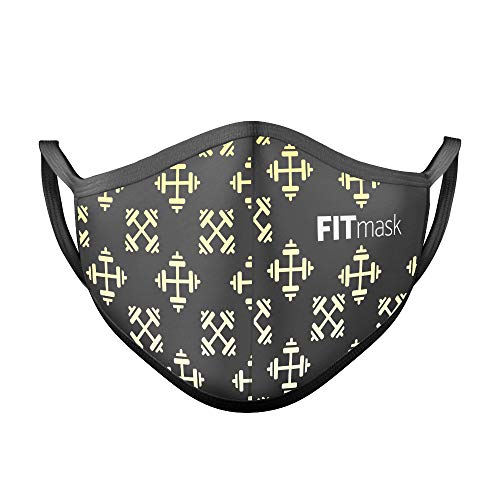 FITmask Mascarilla Reutilizable Lavable Certificada Tejido Hidrófugo Made in Spain Gym Edition - Adulto Orejera - L