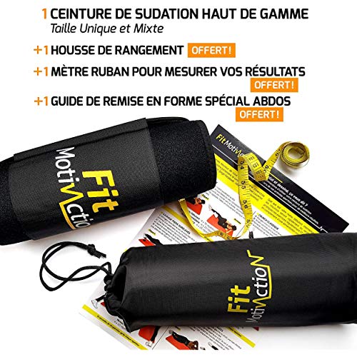 fitmotivaction cinturón de sudación abdominal de neopreno – Corrugado Amincissante vientre plana – talla S a XXXL – con funda, Metro y guía Fitness especial Minceur – hombre y mujer fitmotivaction cinturón de sudación abdominal de neopreno – Corrugado Amincissante vientre plana – talla S a XXXL – con funda, Metro y guía Fitness especial Minceur – hombre y mujer