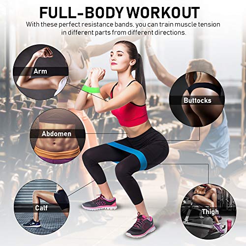 Fitness Bandas, Bandas Elasticas Fitness con 5 Niveles Ejercicios, Bandas Elasticas, Goma Elastica Fitness, Cintas Elasticas Musculacion, Gimnasia banda para Yoga Pilates Crossfit Estiramientos Fuerza