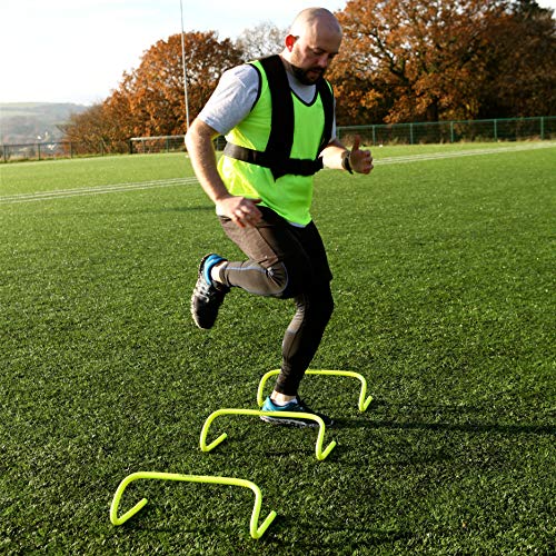 Fitness Health FH - Juego de 3 barreras para entrenamiento de velocidad de 15,24 cm, para entrenamiento de fútbol, rugby, saltos Fitness Health FH - Juego de 3 barreras para entrenamiento de velocidad de 15,24 cm, para entrenamiento de fútbol, rugby, saltos
