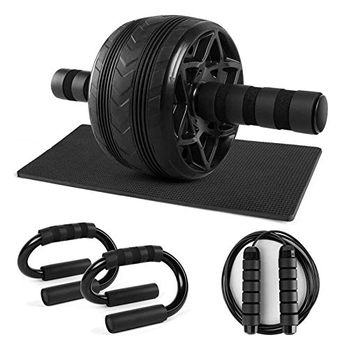 Fitness MaciensAm Roller Power Wheels Machine Push Up Bar Skipping Salto Cuerda Casa Inicio Gimnasio y Ejercicio Equipo de Entrenamiento Abdominal Entrenador de músculos (Color : Clear)