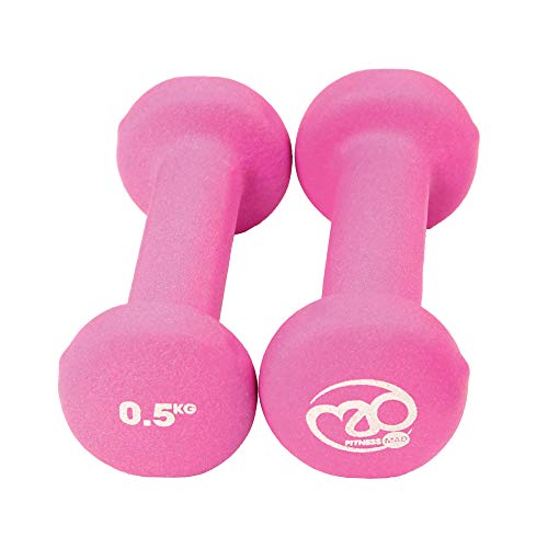 Fitness Mad Neo - Set de 2 Mancuernas / pesas de 0.5kg/u, color rosa Fitness Mad Neo - Set de 2 Mancuernas / pesas de 0.5kg/u, color rosa
