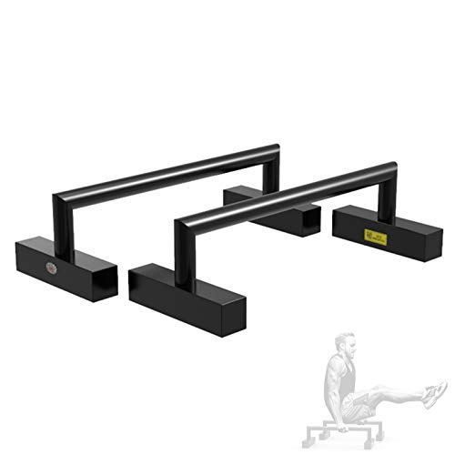 Fitness Parallette Dip Bars - Estación De Inmersión De Acero, Barras De Empuje De Acero En Forma De H, Soporte Elástico para Calistenia, Soporte De Manos para Ejercicio De Peso Corporal, Cardio