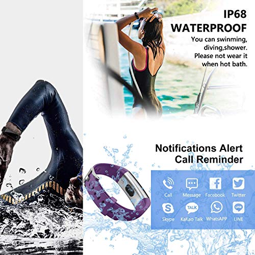 Fitness Pulsera de Actividad Reloj Inteligente Impermeable IP68 con Pantalla Color, Pulsera Inteligente Pulsómetro, Cronómetros, Monitor de Sueño Podómetro GPS Reloj Deportivo Mujeres Hombres Niños