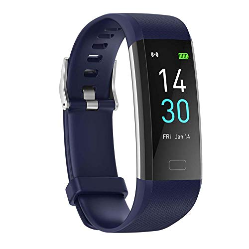 Fitness Tracker 0.96 Pulgadas Smart Watch Impermeable Activity Tracker Watch Sleep Monitor Smartwatch con Llamada SMS Recordatorio Reloj Despertador Hombres Wome Regalos-Azul