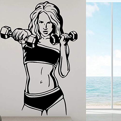 Fitness vinilo pegatinas de pared con mancuernas ejercicio fitness gym sweet dream tatuajes de pared luna y estrellas dormitorio guardería