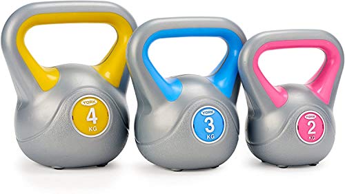 Fitness York - Juego de pesas rusas de vinilo (2,3,4 kg) Fitness York - Juego de pesas rusas de vinilo (2,3,4 kg)