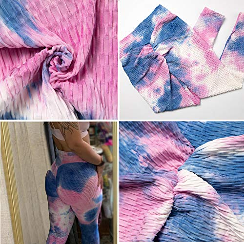 FITTOO Leggings Push Up Mujer Mallas Pantalones Deportivos Alta Cintura Elásticos Yoga Fitness #1 Azul& Rosa S FITTOO Leggings Push Up Mujer Mallas Pantalones Deportivos Alta Cintura Elásticos Yoga Fitness #1 Azul& Rosa S