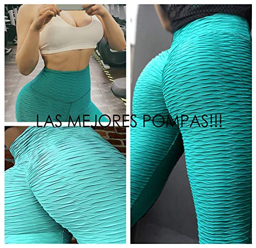 FITTOO Mallas Leggings Mujer Pantalones Deportivos oga Alta Cintura Elásticos Transpirables Azul L