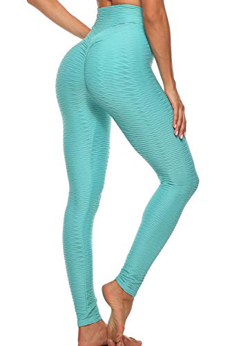 FITTOO Mallas Leggings Mujer Pantalones Deportivos oga Alta Cintura Elásticos Transpirables Azul L