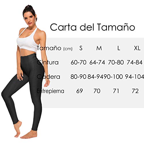 FITTOO Mallas Leggings Mujer Pantalones Deportivos oga Alta Cintura Elásticos Transpirables Negro L