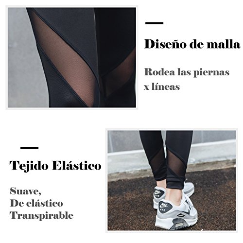 FITTOO Mallas Leggings Mujer Yoga de Alta Cintura Elásticos y Transpirables para Yoga Running Fitness36k #6 Negro Medium FITTOO Mallas Leggings Mujer Yoga de Alta Cintura Elásticos y Transpirables para Yoga Running Fitness36k #6 Negro Medium