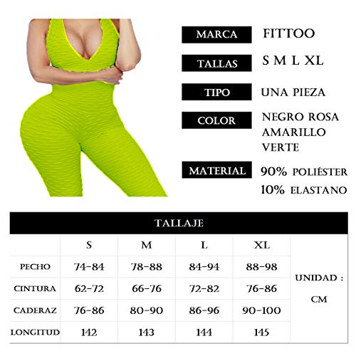 FITTOO Mallas Pantalones Deportivos Leggings Mujer Yoga de Alta Cintura Elásticos y Transpirables para Yoga Running Fitness con Gran Elásticos1370 Amarillo XL