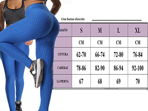 FITTOO Mallas Pantalones Deportivos Leggings Mujer Yoga de Alta Cintura Elásticos y Transpirables para Yoga Running Fitness con Gran Elásticos2060 Azul S