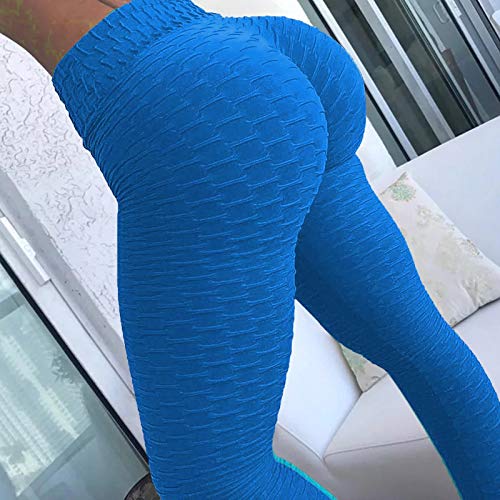 FITTOO Mallas Pantalones Deportivos Leggings Mujer Yoga de Alta Cintura Elásticos y Transpirables para Yoga Running Fitness con Gran Elásticos2060 Azul S