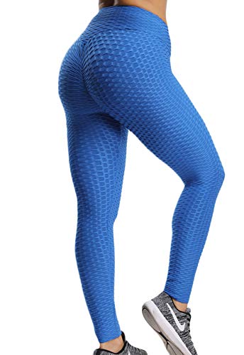 FITTOO Mallas Pantalones Deportivos Leggings Mujer Yoga de Alta Cintura Elásticos y Transpirables para Yoga Running Fitness con Gran Elásticos2060 Azul S