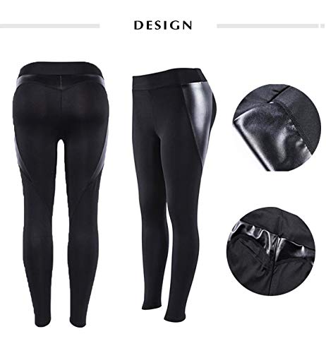 FITTOO Mallas Pantalones Deportivos Leggings Mujer Yoga de Alta Cintura Elásticos y Transpirables para Yoga Running Fitness con Gran Elásticos680 Negro XL