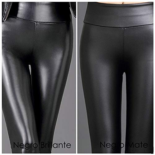 FITTOO Mujeres PU Leggins Cuero Brillante Pantalón Elásticos Pantalones para MujerG300-2 Negro Mate 2XL FITTOO Mujeres PU Leggins Cuero Brillante Pantalón Elásticos Pantalones para MujerG300-2 Negro Mate 2XL