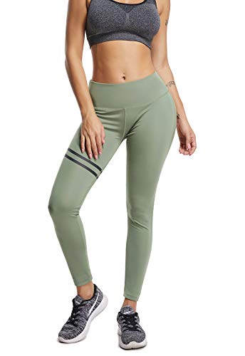 FITTOO Pantalones Deportivos Leggings Mujer Yoga de Alta Cintura Elásticos y Transpirables para Running Fitness Yoga con Gran Elásticos630 Verde M