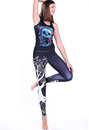 FITTOO Pantalones Deportivos Mujer Yoga Leggings de Alta Cintura Elásticos y Transpirables para Running Fitness490