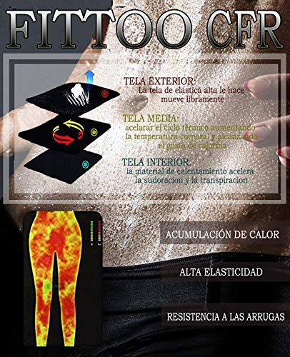 FITTOO Pantalones Sauna Reductora Adelgazante Deportivos Mujer Yoga de Alta Cintura para Fitness FITTOO Pantalones Sauna Reductora Adelgazante Deportivos Mujer Yoga de Alta Cintura para Fitness