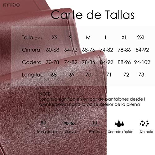 FITTOO PU Leggings Cuero Imitación Pantalón Elásticos Cintura Alta Push Up para Mujer #1 Bolsillo Falso Poca Terciopelo Rojo M FITTOO PU Leggings Cuero Imitación Pantalón Elásticos Cintura Alta Push Up para Mujer #1 Bolsillo Falso Poca Terciopelo Rojo M