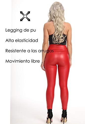 FITTOO PU Leggings Cuero Imitación Pantalón Elásticos Cintura Alta Push Up para Mujer #2 Clásico Rojo M FITTOO PU Leggings Cuero Imitación Pantalón Elásticos Cintura Alta Push Up para Mujer #2 Clásico Rojo M