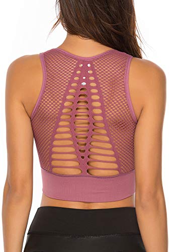 FITTOO Sujetador Deportivo Tops de Yoga Correr Gimnasio para Mujer 1690 Negro M