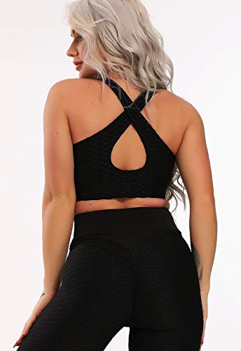 FITTOO Tops de Yoga Camiseta Deportivo para Correr Gimnasio para Mujer #3 Top Negro M FITTOO Tops de Yoga Camiseta Deportivo para Correr Gimnasio para Mujer #3 Top Negro M