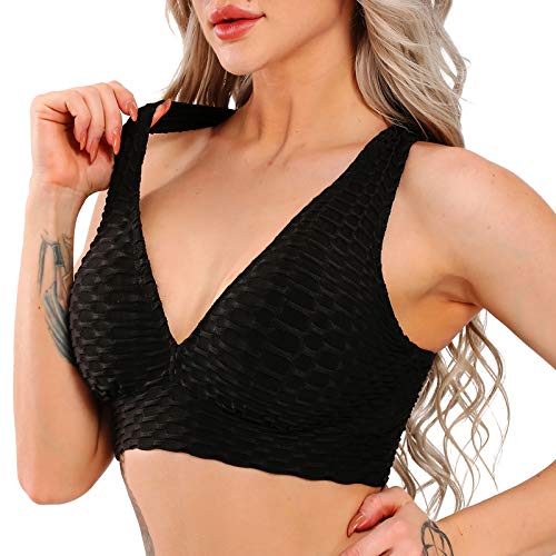 FITTOO Tops de Yoga Camiseta Deportivo para Correr Gimnasio para Mujer #3 Top Negro M FITTOO Tops de Yoga Camiseta Deportivo para Correr Gimnasio para Mujer #3 Top Negro M