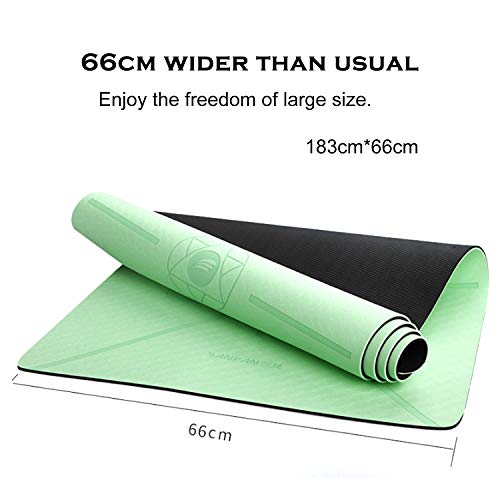 FitTrek Esterilla Yoga Antideslizante Fitness Deporte Pilates - Colchoneta Abdominales Gimnasia Pilates TPE - 183 x 66 cm Yoga Mat - Alfombra Alfombrilla Yoga 6mm 8mm