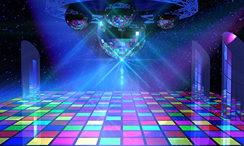 FiVan Disco Party Banner Backdrop - Fondo de Vinilo sin Reflejos - Back to 80's 90's Party Decoration Photobooth Backdrop