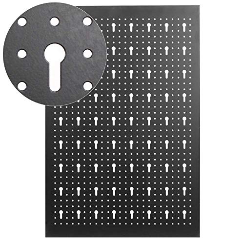 FIXKIT Panel para Herramientas de Metal 17 Piezas, 120 x 60 cm, Organizador y Soporte para Pared de Multiusos, Tablero Perforado