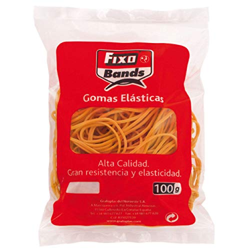 FIXO 45840 Bolsa de Gomas Elásticas, 100 g, 2 mm x 20 cm FIXO 45840 Bolsa de Gomas Elásticas, 100 g, 2 mm x 20 cm