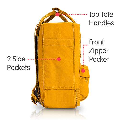 Fjällräven Kånken Mini Mochila de Senderismo Unisex Adulto, Amarillo (Warm Yellow), 7 l (29 x 20 x 13 cm)