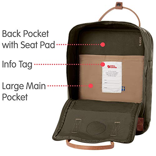 Fjällräven Kånken No 2 Laptop 15, Mochila Unisex, Verde (Dark Olive), Talla única