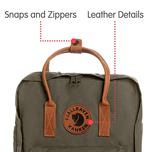 Fjällräven Kånken No. 2 Mochila de senderismo, Unisex Adulto, Verde, 38 x 27 x 13 cm (H x W x L), 16 L