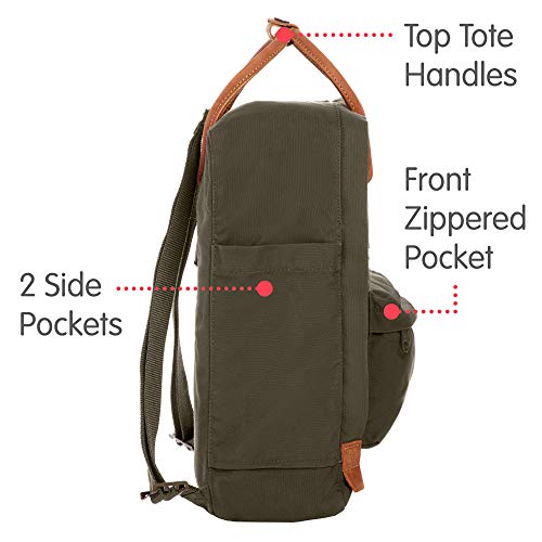 Fjällräven Kånken no 2, Mochila de senderismo, Unisex Adulto, Verde (Dark Olive), 16 L (38 x 27 x 13 cm)