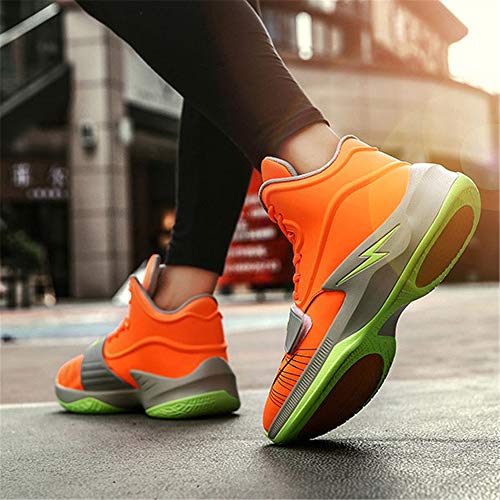 FJJLOVE Zapatos De Baloncesto del Mens, Niños Hola-Top Baloncesto Formadores De Moda De Calzado Casual Zapatillas Antideslizantes De Running Walking Tenis Deportes Zapato Atlético,Naranja,41