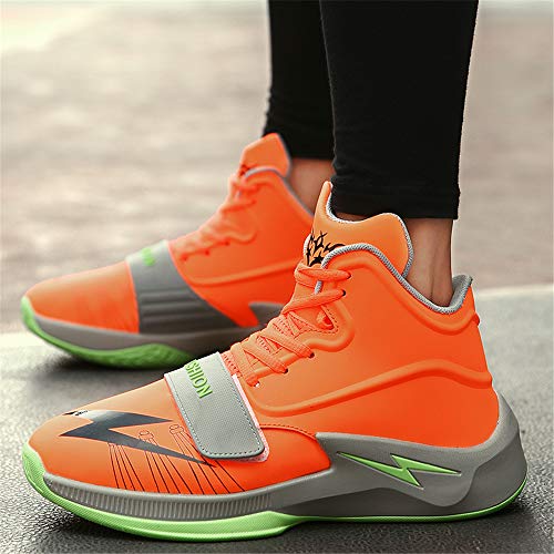 FJJLOVE Zapatos De Baloncesto del Mens, Niños Hola-Top Baloncesto Formadores De Moda De Calzado Casual Zapatillas Antideslizantes De Running Walking Tenis Deportes Zapato Atlético,Naranja,41