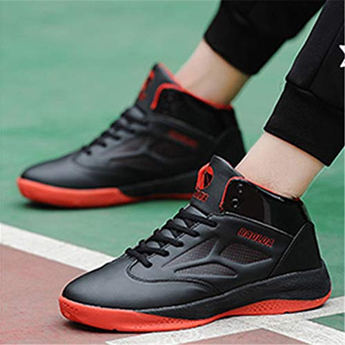 FJJLOVE Zapatos De Baloncesto Unisex, Transpirable Zapatos Corrientes Atléticos De La Zapatilla De Deporte Casuales De Baloncesto Entrenadores Lighweight para Niños Niñas,Negro,44