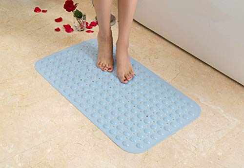 FJX Alfombrillas De Ducha para Ducha Antideslizantes con Orificio De Masaje Alfombrillas De Baño Lavables A Máquina con Ventosas Fuertes,F-100 * 40cm