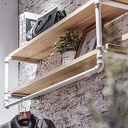 Fkdeyijia La Ropa de 2 Niveles flotantes Estante con Barra de Colgar la Ropa montado en la Pared Estante de exhibición del Estante de la Ropa for la Venta al por Menor, hogar Fkdeyijia La Ropa de 2 Niveles flotantes Estante con Barra de Colgar la Ropa montado en la Pared Estante de exhibición del Estante de la Ropa for la Venta al por Menor, hogar
