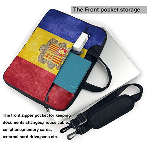 Flag of Andorra Laptop Bag Un Hombro Bolsa para portátil a Prueba de Golpes