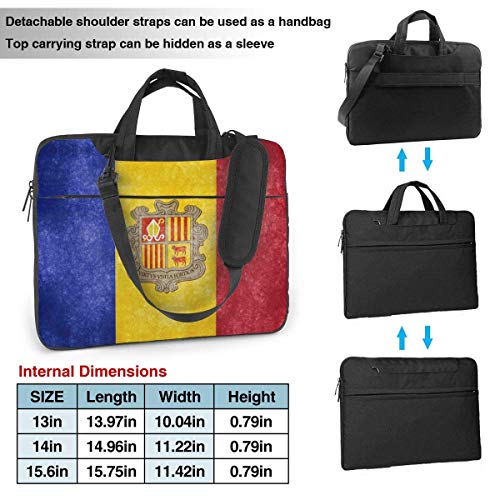 Flag of Andorra Laptop Bag Un Hombro Bolsa para portátil a Prueba de Golpes