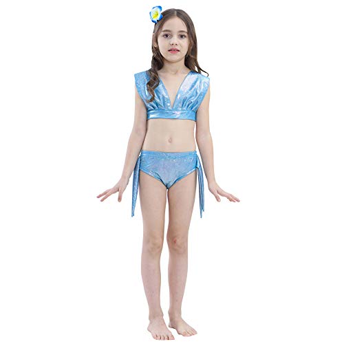 Flairstar Traje De Baño para Niñas con Cola De Sirena Y Cola De Sirena para Natación Colorido Traje De Baño De Princesa Y Bikini con Monofín