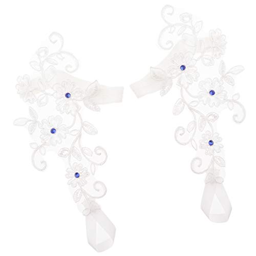 FLAMEER 1 Par Tobilleras de Boda de Encaje Cadena de Pies para Yoga Bile Banquete Fiesta Ornamentos para Sandalias Descalzas - Blanco B, tal como se describe FLAMEER 1 Par Tobilleras de Boda de Encaje Cadena de Pies para Yoga Bile Banquete Fiesta Ornamentos para Sandalias Descalzas - Blanco B, tal como se describe