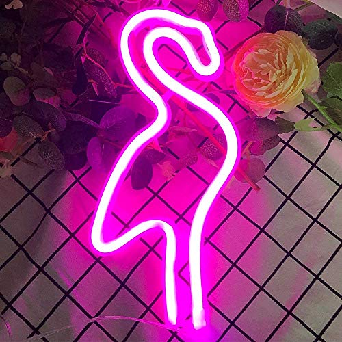 Flamenco rosado luz de neón de la lámpara del flamenco señales de neón luces de la noche LED para la decoración de lámparas de batería/USB Operado luces LED para decoración de paredes niñas Habitac Flamenco rosado luz de neón de la lámpara del flamenco señales de neón luces de la noche LED para la decoración de lámparas de batería/USB Operado luces LED para decoración de paredes niñas Habitac