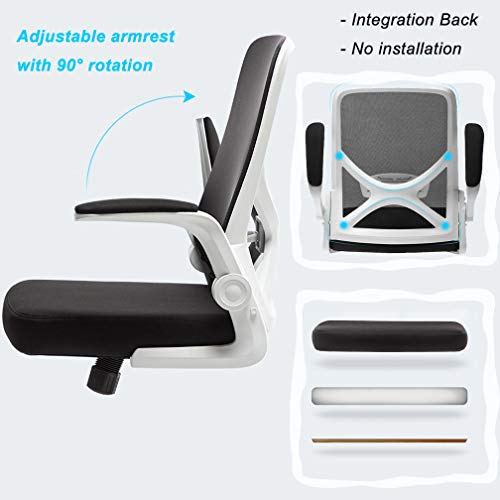 FLAMROSE Silla de Escritorio Ergonómica, Silla con Reposabrazos Ajustables, Silla Plegable de Malla, Silla de Ordenador (Blanco) FLAMROSE Silla de Escritorio Ergonómica, Silla con Reposabrazos Ajustables, Silla Plegable de Malla, Silla de Ordenador (Blanco)